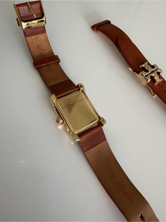 Tory Burch Eleanor Watch Gold Case Brown Leather Strap main image 5